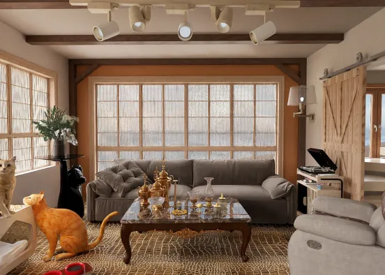 # family and cats Визуализация дизайна