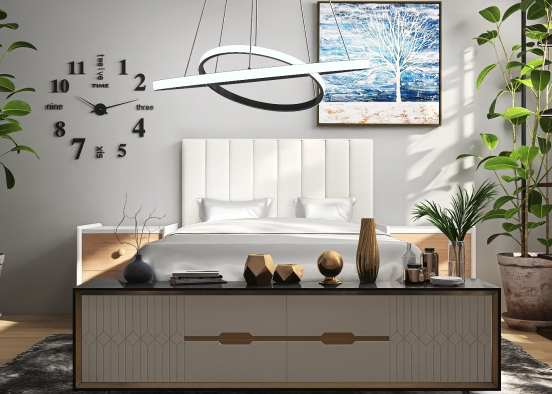 modern bedroom Design Rendering