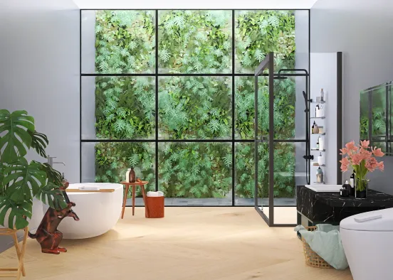 tropical bathroom ✨️ Design Rendering
