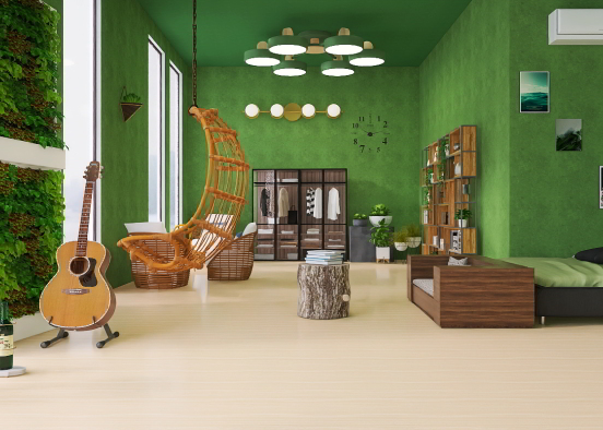 Green Room with outside vibe Design Rendering
