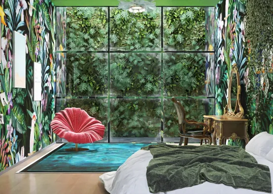 Eccentric nature themed bedroom  Design Rendering