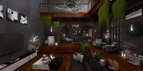 Modern lights in a city loft
