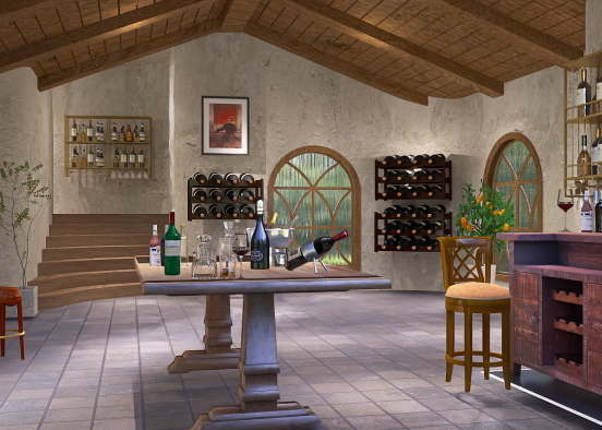 classical french style bar Design Rendering