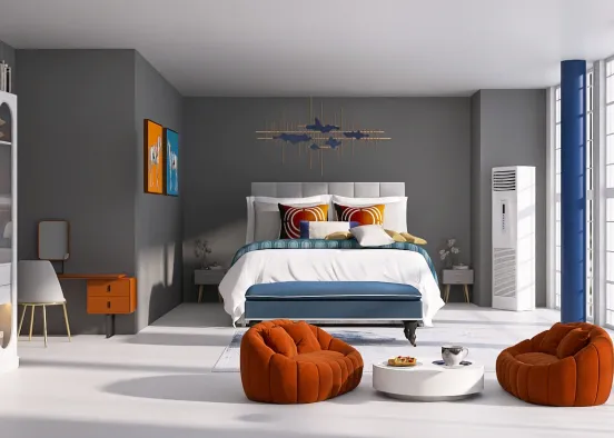 Just an amazing bed room🔥🤍 Design Rendering