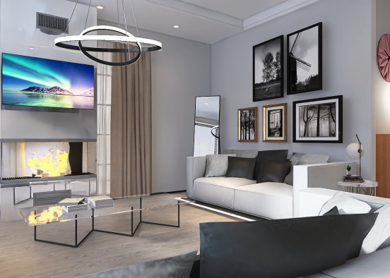A modern apartment lounge Design Rendering