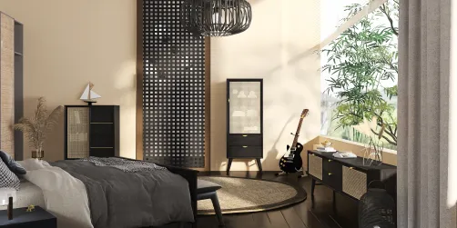 Black Rattan Bedroom 