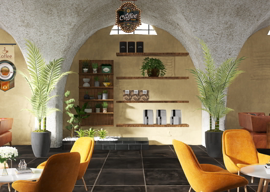 Cafe and Coffee Design Rendering