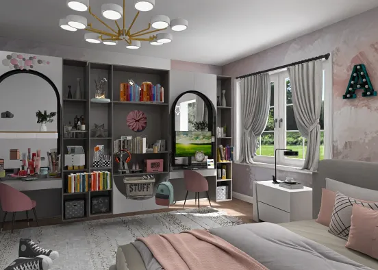 # Teen bedroom  Renderização de Design