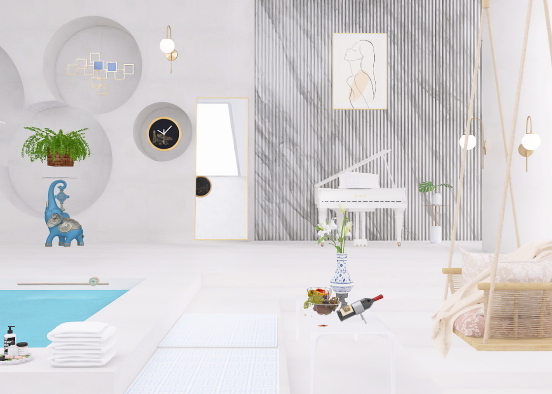 White Serenity Room 🌱🤍 Design Rendering