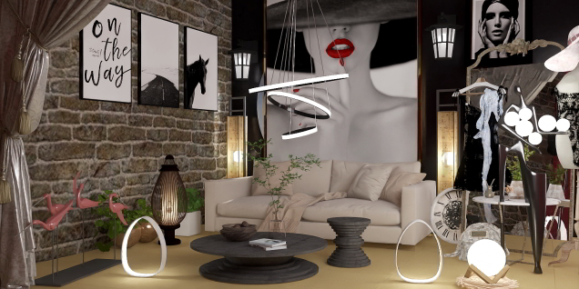 Black and white living room idea 💡