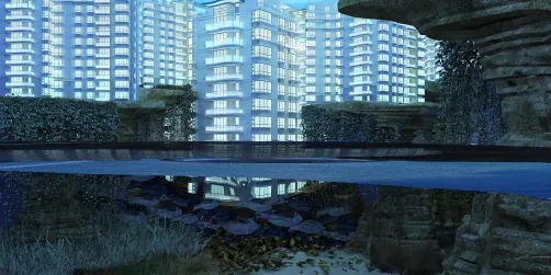 Ville menacée par la montée des eaux