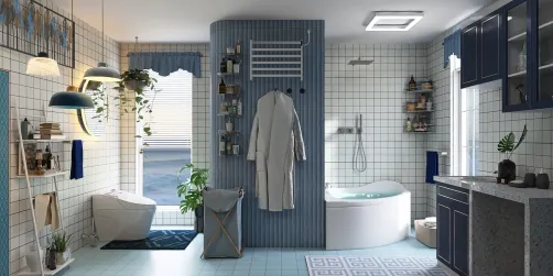 blue bathroom