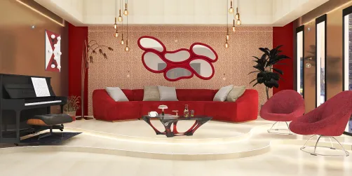 Red modern area relax 
