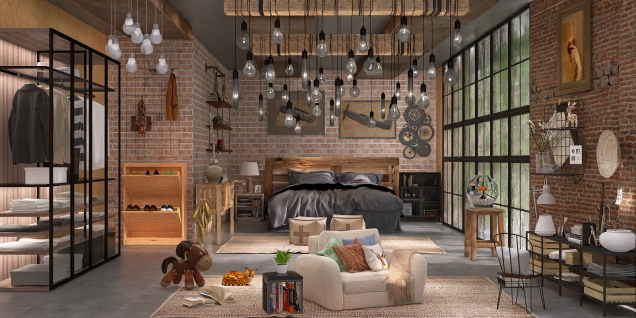 Industrial style bedroom ❣️❣️