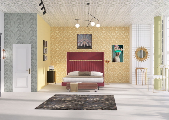 Bedroom. Style Art Deco. Design Rendering