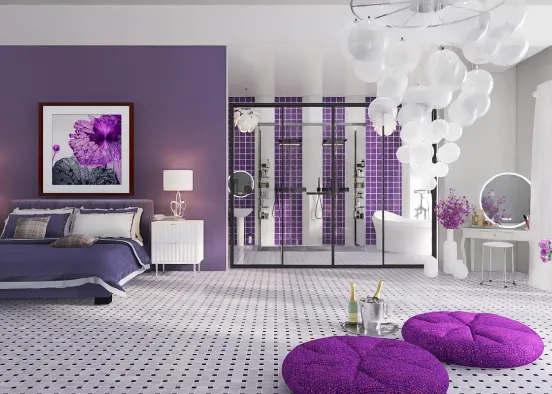 Purple Master Suite. Design Rendering