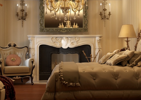 Baroque bedroom Design Rendering