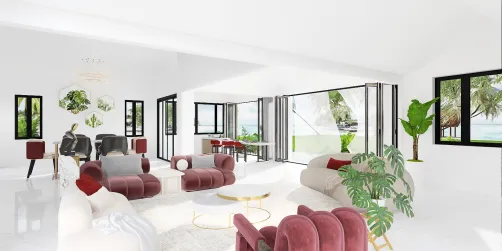 Elegant beach house living room