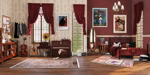 red music bedroom 