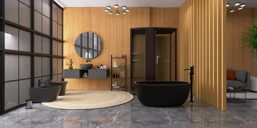 Bathroom and living room 