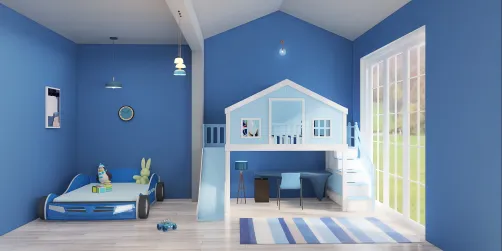 blue bedroom for boy