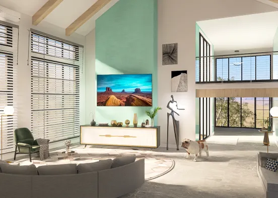 contemporary living room  Design Rendering