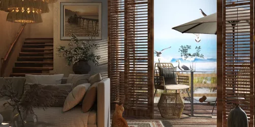 Coastal home day and night