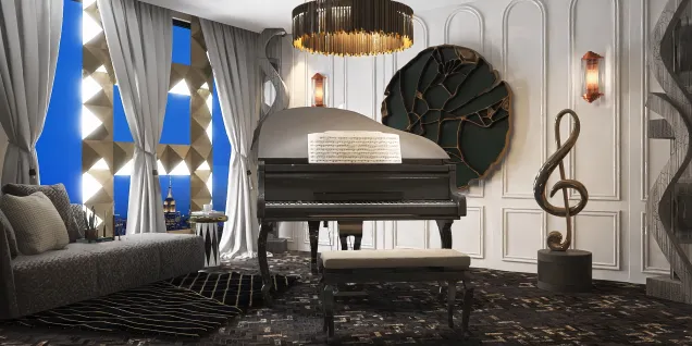 luxury piano room