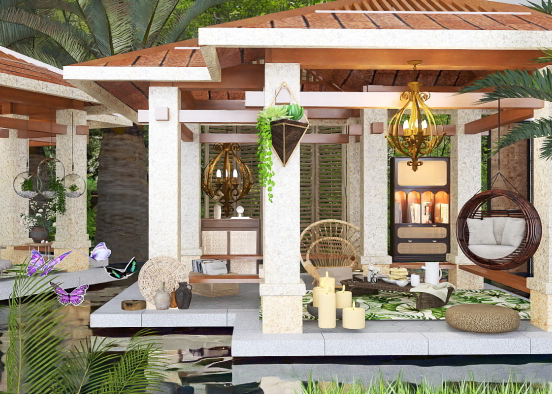 tropical living in bali Design Rendering