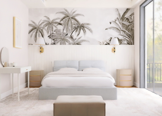 white luxurious bedroom 😍 Design Rendering