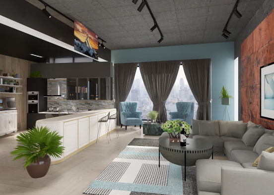 Small apartment Big style  Design Rendering