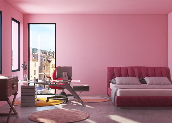 Mini pink room  Design Rendering