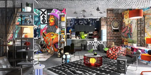 art inspired, industrial style loft apar