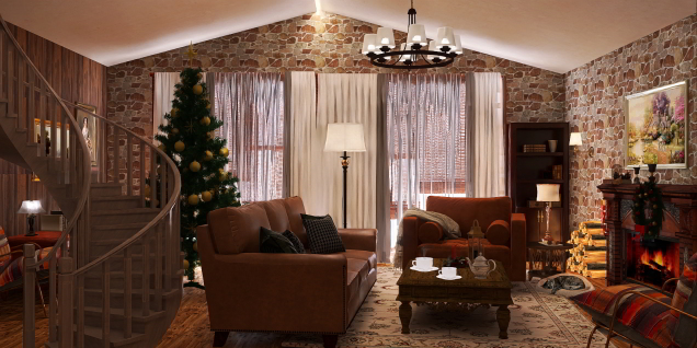 Зимняя гостиная.Winter living room.