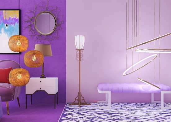 Purple living room  💜💫 Design Rendering