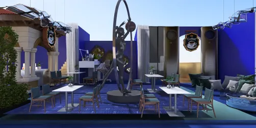 hybrid office for application my blue color design
