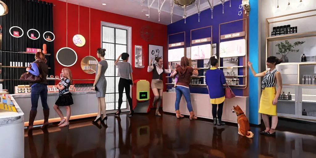 people standing around a kitchen 