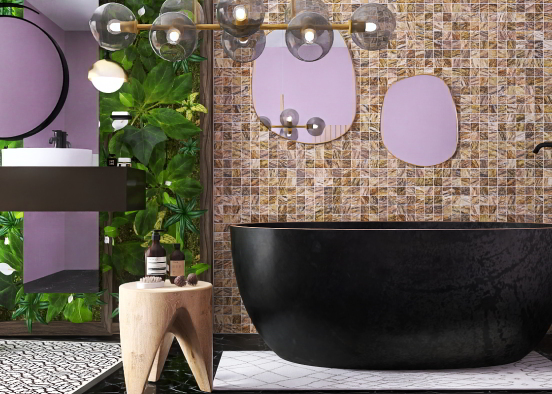 Bathroom with tiles Design Rendering