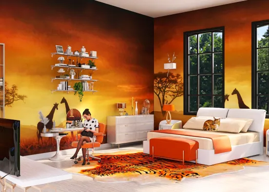 African Sunset Room Design Rendering