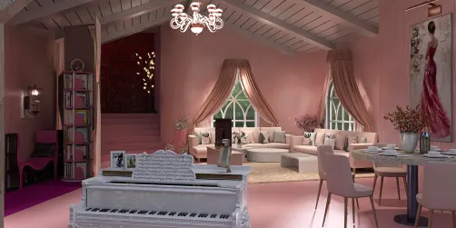 Living Room - Morandi Pink House
