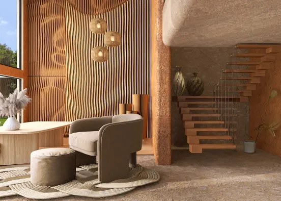 Living room of Dune Design Rendering