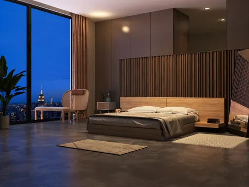 An aesthetic bedroom 