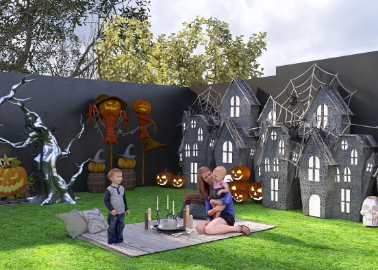 Backyard Halloween Picnic Design Rendering