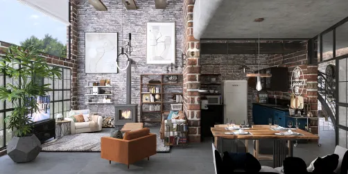 open dining/living room