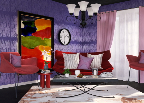 Colourful Mood of a room Design Rendering