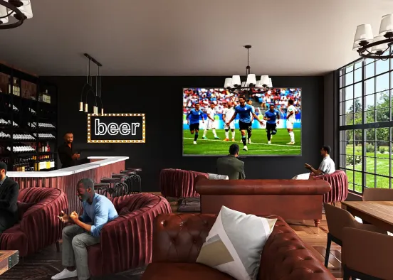 Football at an English Bar Design Rendering