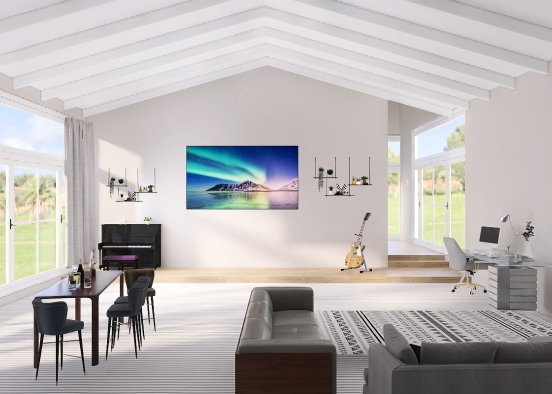 Family Hang Out Room Design Rendering