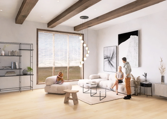 Monotone living room 🖤🤍 Design Rendering