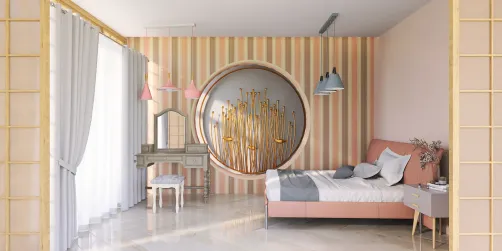 Nice pink and grey bedroom