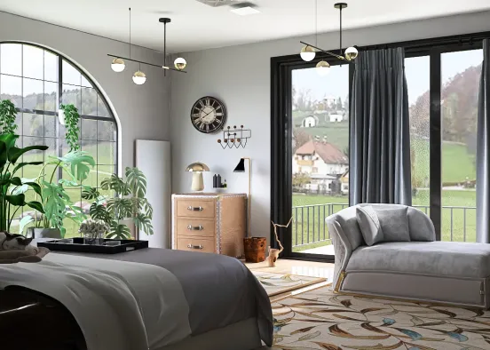 cozy, peaceful,calm, quiet time bedroom  Design Rendering